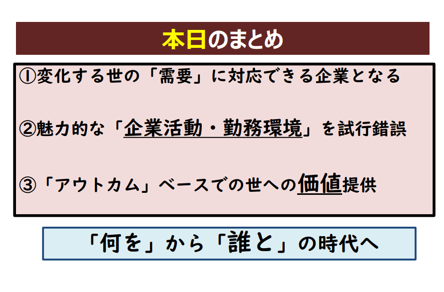 本日のまとめ